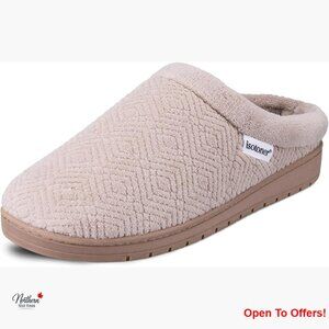 Memory Foam Microterry Clog Slippers with PillowStep Heel